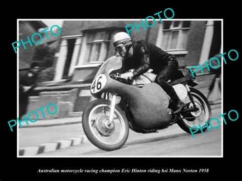 old historic photo of australian motorcycle great eric hinton manx norton 1958 8 50 picclick au