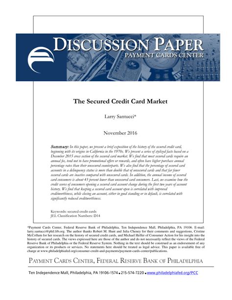 Because the card's issuer is taking a larger risk. (PDF) The Secured Credit Card Market
