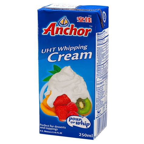 Cream, milk solids, emulsifiers (471, 433), thickeners (412, 415. Anchor Whipping Cream 250 ml. - Bakeryland