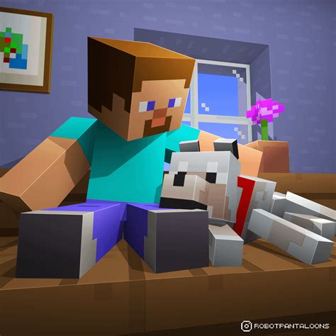 I Created A Wallpaper With Steve And His Best Friend Minecraft
