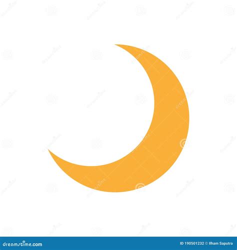 Orange Crescent Basic Simple Shapes Isolated On White Background