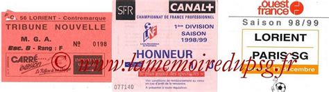 Have your say on the game in the comments. Lorient - PSG 2-0, 19/12/98, Division 1 98-99 | Archives ...