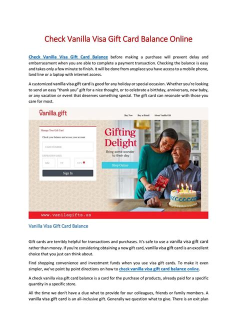 You must take note while using your card that you may be asked if it is a debit or credit. Check Vanilla Visa Gift Card Balance Online by vanilagifts - Issuu