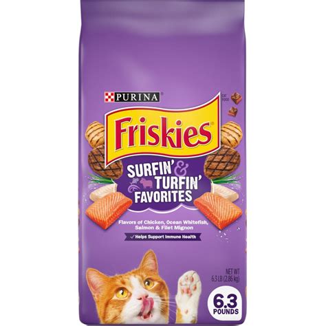 Your cat is sure to enjoy turkey in gravy, turkey in cheese, or turkey. Buy friskies dry cat food surfin & turfin favourites bag 2 ...