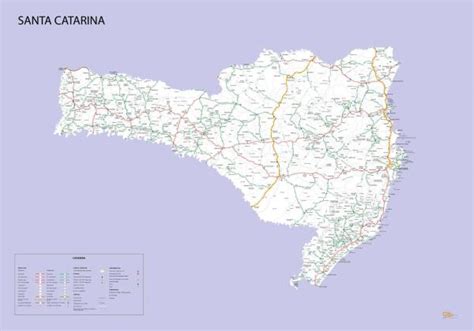 Mapa Pol Tico Rodovi Rio Estado De Santa Catarina Cm Comprimento X Cm Altura Citimaps
