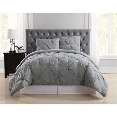 Twin xl size comforter sets. Truly Soft Everyday Pleated Grey Twin XL Comforter Set ...