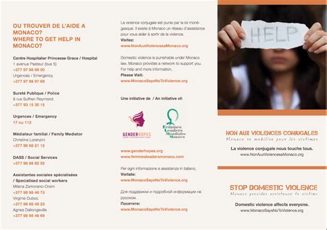 Stop Domestic Violence Brochure Page 1 Monaco Reporter
