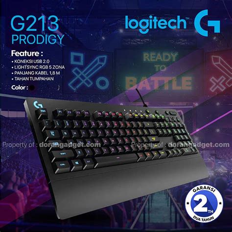 Jual Logitech G213 Prodigy Keyboard Gaming Doran Gadget