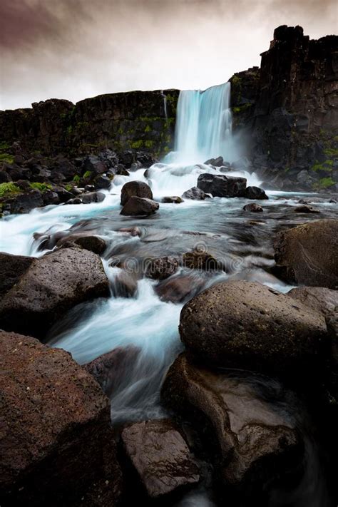 Oxarafoss Waterfall Thingvellir National Park Iceland
