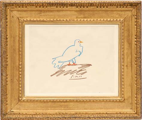 Pablo Picasso Dove Off Set Lithograph Signed In The Plate 40cm X