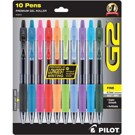 Pilot G2 Gel Ink Pens Fine Point 07mm Asst 10 Pack 532885838