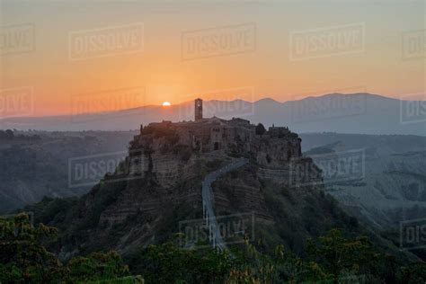 Sunrise At Civita Di Bagnoregio A Hill Top Town Province Of Viterbo