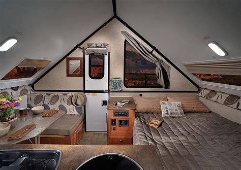 24 Cozy Small Rv Bedroom Design In Rear A Frame Camper Camping