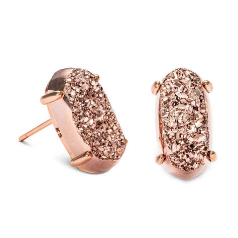 Kendra Scott Betty Rose Gold Stud Earrings In Rose Gold Drusy Borsheims