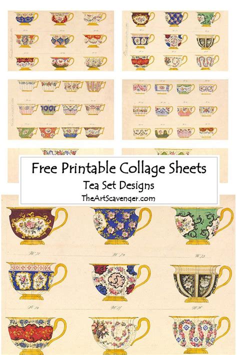 Free Printable Tea Set Collage And Ephemera Sheets — The Art Scavenger