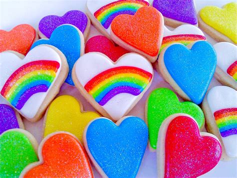 Rainbow Heart 2 Mini Cookies 2 Dozen By Acookiejar On Etsy