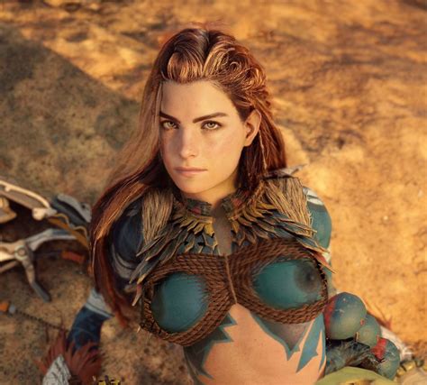 Rule 34 1girls 3d Accurate Art Style Aloy Alternate Costume Alternate Hairstyle Bodypaint