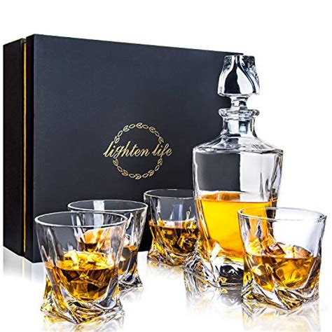 Buy Lighten Life Whiskey Decanter And Glass Setnon Lead Crystal