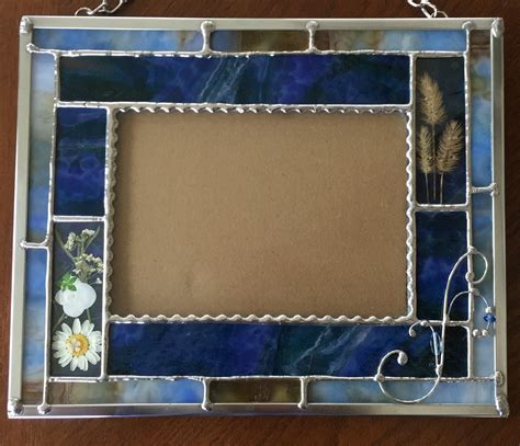 Stained Glass Picture Frame For 5x7 Photo Hanging Frame With Etsy