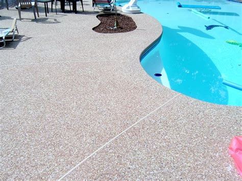 Exposed Aggregate Concrete Pool Deck I Like The Solid Effect To The