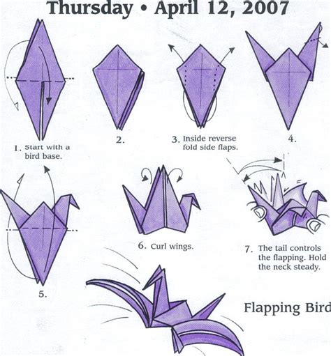 Flapping Bird Origami Flapping Bird Flapping Bird Origami Paper Crane