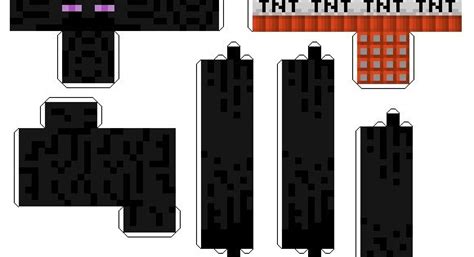 Enderman And Tnt Minecraft Papercraft Cut Outs Of Your Favourite