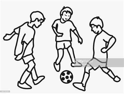 A Boy Playing Football Drawing Choose From 140 Boy Playing Football