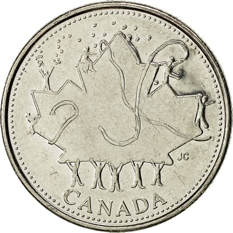 521673 Monnaie Canada Elizabeth Ii 25 Cents 1952 2002 Royal