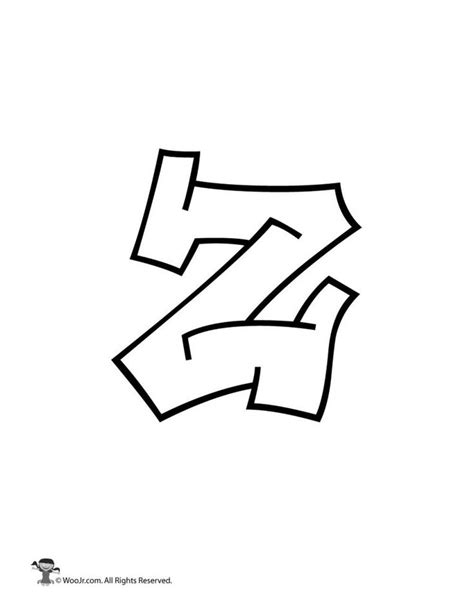 Graffiti Lowercase Letter Z Woo Jr Kids Activities Lettering