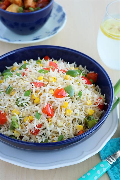 Corn Fried Rice Easy Indian Rice Healthy Lunch Box Recipe