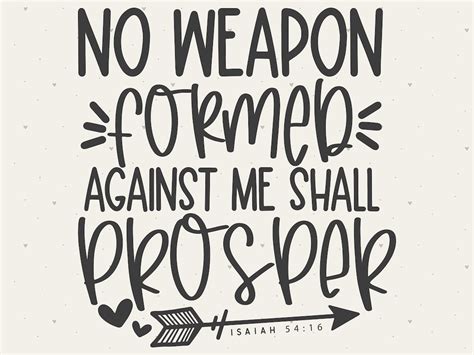 No Weapon Formed Against Me Shall Prosper Isaiah 5416 Svg File