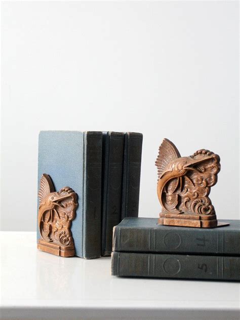 Vintage Syroco Style Bookends Circa 1940 Bookends Wood Bookends