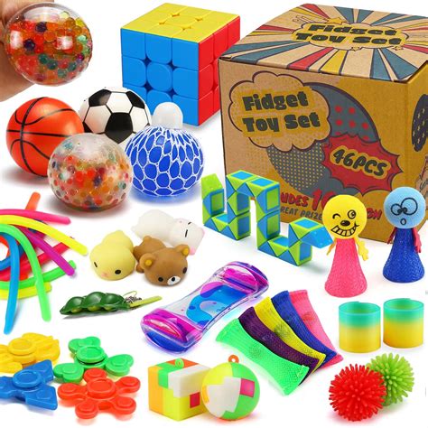 46 Pack Sensory Fidget Toys Set With T Box Stress Relief And Anti