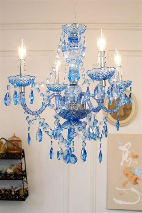 Ornate And Delicate Blue Glass Chandelier Blue Chandelier Chandelier