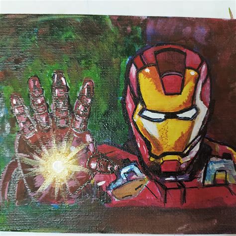 Iron Man On Canvas In 2020 Painting Canvas Watercolor Paintings