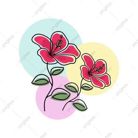 Gambar Desain Estetika Bunga Floral Garis Seni Estetis Png Dan
