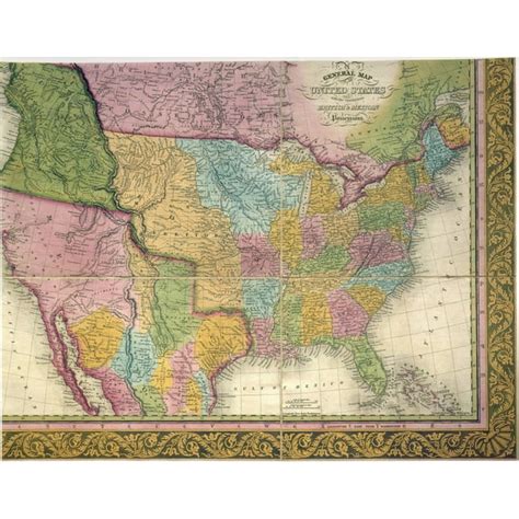 Map United States 1849 Na General Map Of The United States With The
