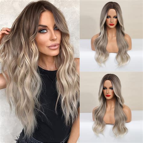 Long Blonde Brown Ombre Wig Wig Blonde Natural Looking Ombre Hair