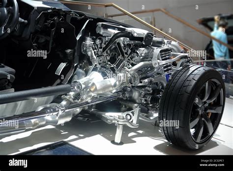 Car Sectioned The Internal Structure Of The Car Engine V6 Biturbo