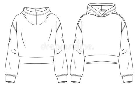 Women Hooded Sweatshirt Template Stock Vector Illustration Of Sleeve Long