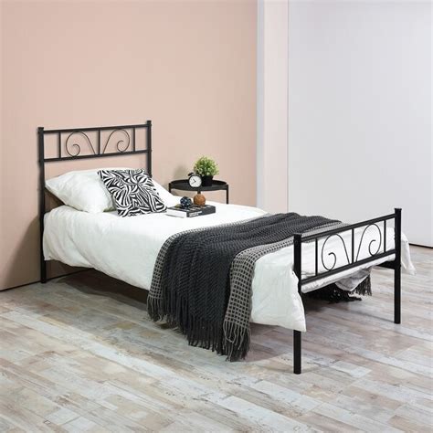 Product titlemainstays metal platform bed frame/foundation, black, multiple sizes. Twin Size Metal Bed Frame Platform Bedroom Furniture with ...