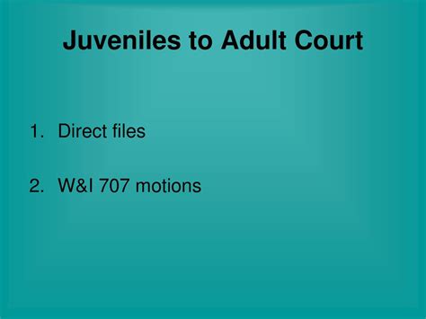 Juvenile Vs Adult Differences In The Criminal Justice System Ppt