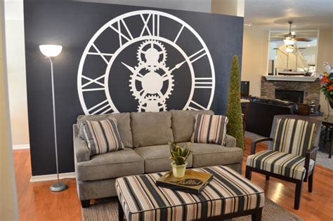 See more ideas about wall clock, clock, wooden clock. Giant Clock Wall - Traditional - Living Room - other metro