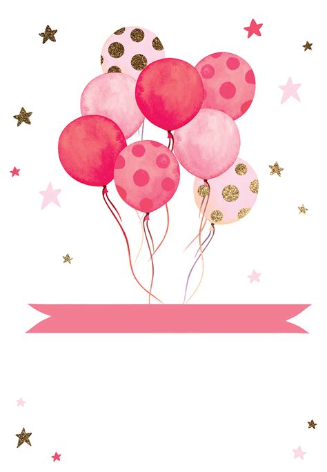 Watercolor Balloons Birthday Invitation Template Free Greetings
