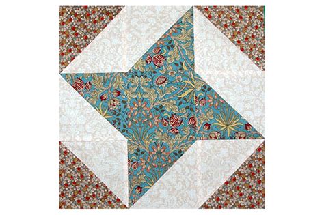 Friendship Star Quilt Block Pattern With Extra Triangles