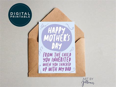 Digital Step Mom Mothers Day Card Bonus Mom Card Funny Step Mom Card