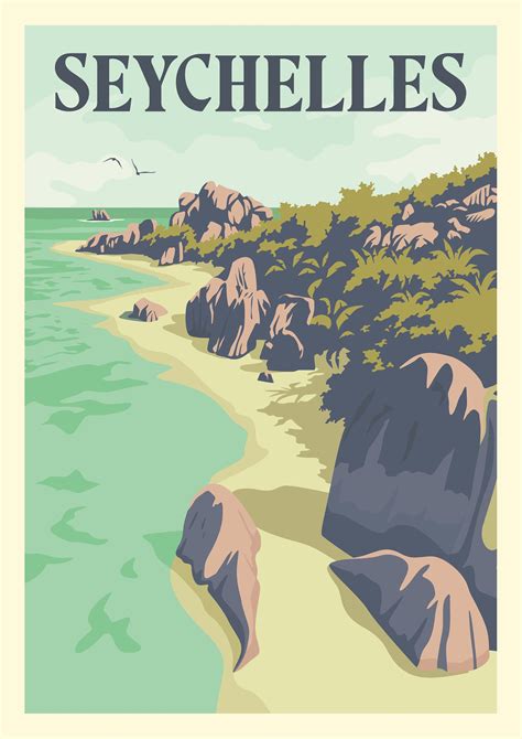 Vintage Seychelles Travel Poster Instant Download Etsy Australia