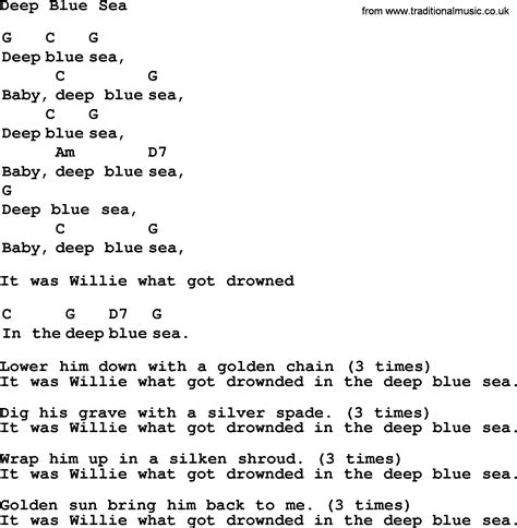 Top 1000 Folk And Old Time Songs Collection Deep Blue Sea Lyrics
