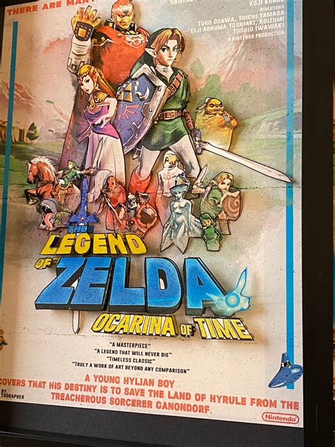 Legend Of Zelda Ocarina Of Time Movie Poster 3d Art Etsy