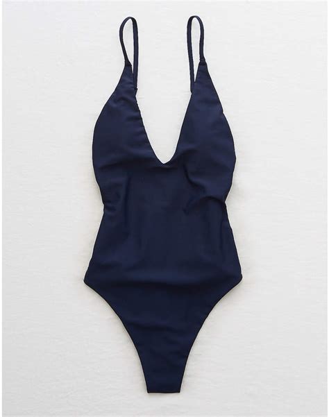 Aerie Super Plunge One Piece Swimsuit Cute One Piece Swimsuits Blue